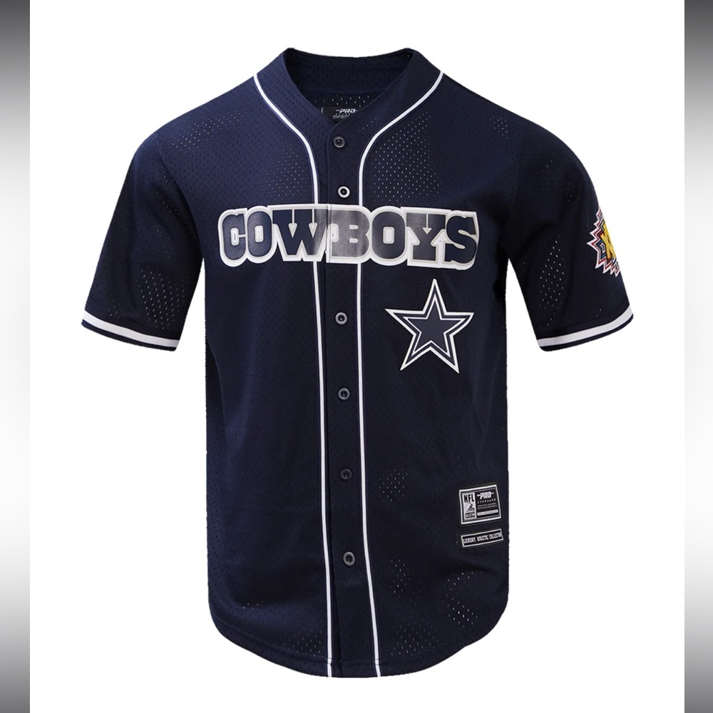 NFL DALLAS COWBOYS LOGO MEN'S MESH BUTTON UP JERSEY